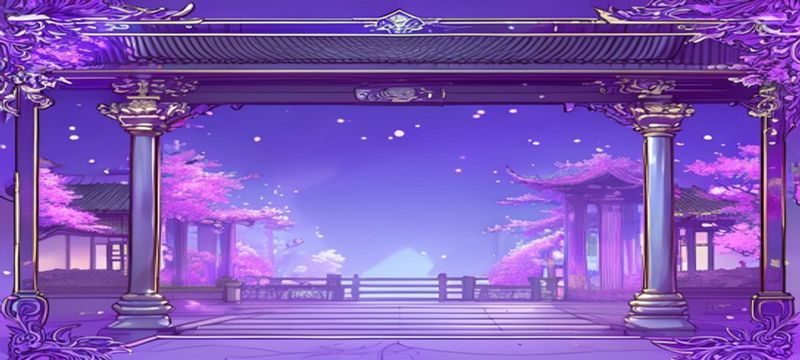琉璃神社官网首页界面截图，紫色渐变背景下的二次元动漫壁纸展示区，画面精致充满ACG氛围